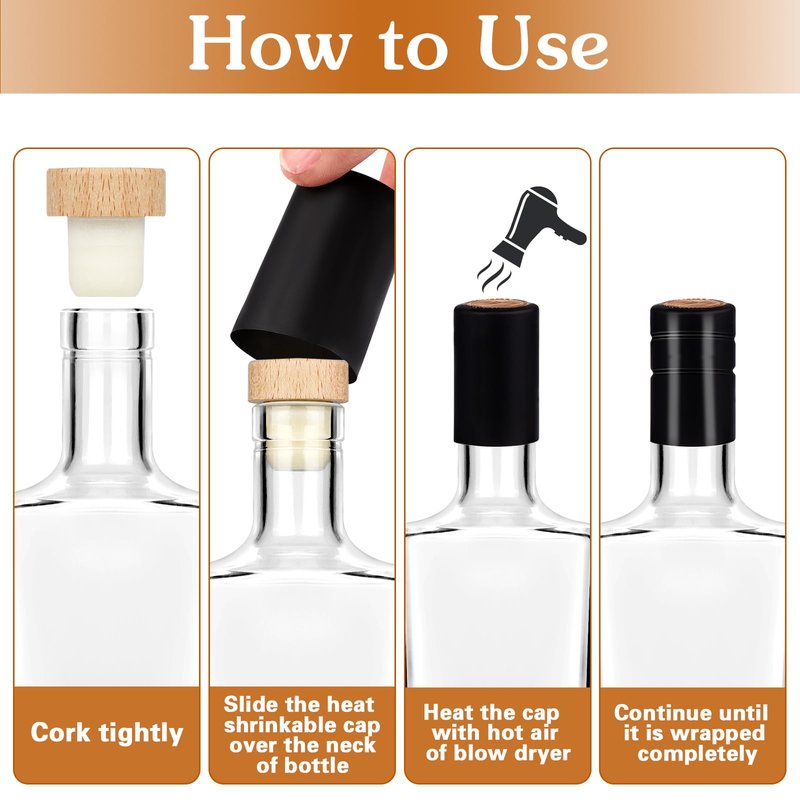 Liengoron 6Pack 8 oz Glass Bottles with Lid 250 ml Clear Empty Bottles with Cork Square Glass Bottle with Cap for Liquor Vodka Brandy Whiskey Beer Water Soda
