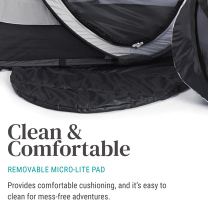 KidCo - Peapod Plus Portable Mesh Baby Toddler Travel Tent & Storage Bag, Play Tent, Pack and Play, Extra Room, Ages 6 Months - 5 Years (Midnight)