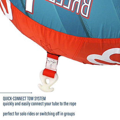 Paradise Water Sports - Breeze Water Towable Tube for Boating - 1 Rider, Teal/Red