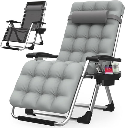 Suteck Zero Gravity Chair - Reclining Camping Lounge Chair with Removable Cushion & Cup Holder | Outdoor & Indoor Use