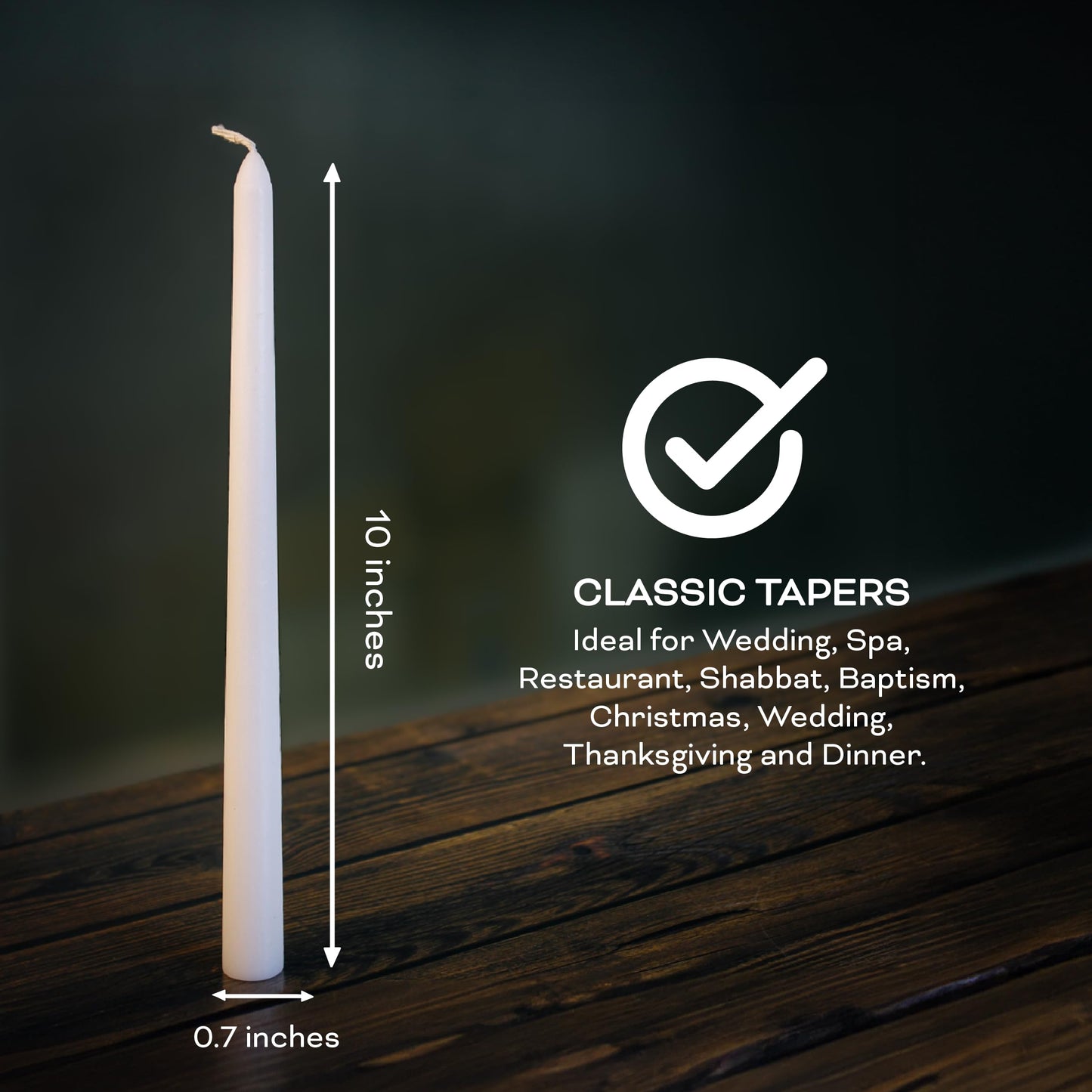 Estrella Blanca Ivory Taper Candles 10-Inch Ivory Candlesticks Dripless Long Cream Tapered Candle Tall Unscented Smokeless Slow Burning Paraffin Wax Candle Sticks for Wedding Dinner Home Decor 4 Pack