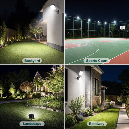 kadision 150W LED Flood Light, 18000lm 5000K Daylight 120-277V IP65 Waterproof Outdoor Flood Lights for Street Yard Parking Lot Security Lighting, Adjustable Knuckle Mount, 4-Pack
