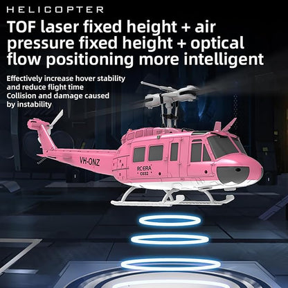315MM UH-1 Remote Control Helicopter Aircraft for Adults Expert 6CH C032 RC Heli Maintain Altitude Brushless Motor/Optical Flow Positioning/Fly Upside Down 3D Rolling (RTF 2Battery)