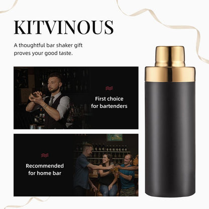 KITVINOUS Cocktail Shaker, 22oz Martini Shaker with Built-In Strainer for Home Bartender, Premium Stainless Steel Margarita Shaker