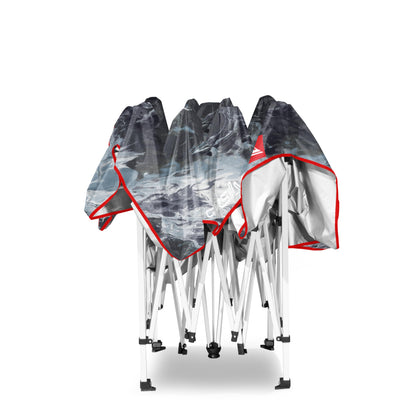 Quiksilver 10x10 Pop Up Canopy – UPF 50+ Outdoor Beach Tent with One-Push Setup – Portable Shade Shelter for Beach, Tailgate, Festivals, Camping – Water-Resistant Folding Gazebo with Wheeled Bag