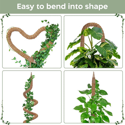 K-Brands 3 Pack Bendable Moss Pole - 48'' & 28'' Monstera Plant Support for Indoor Climbing Plants