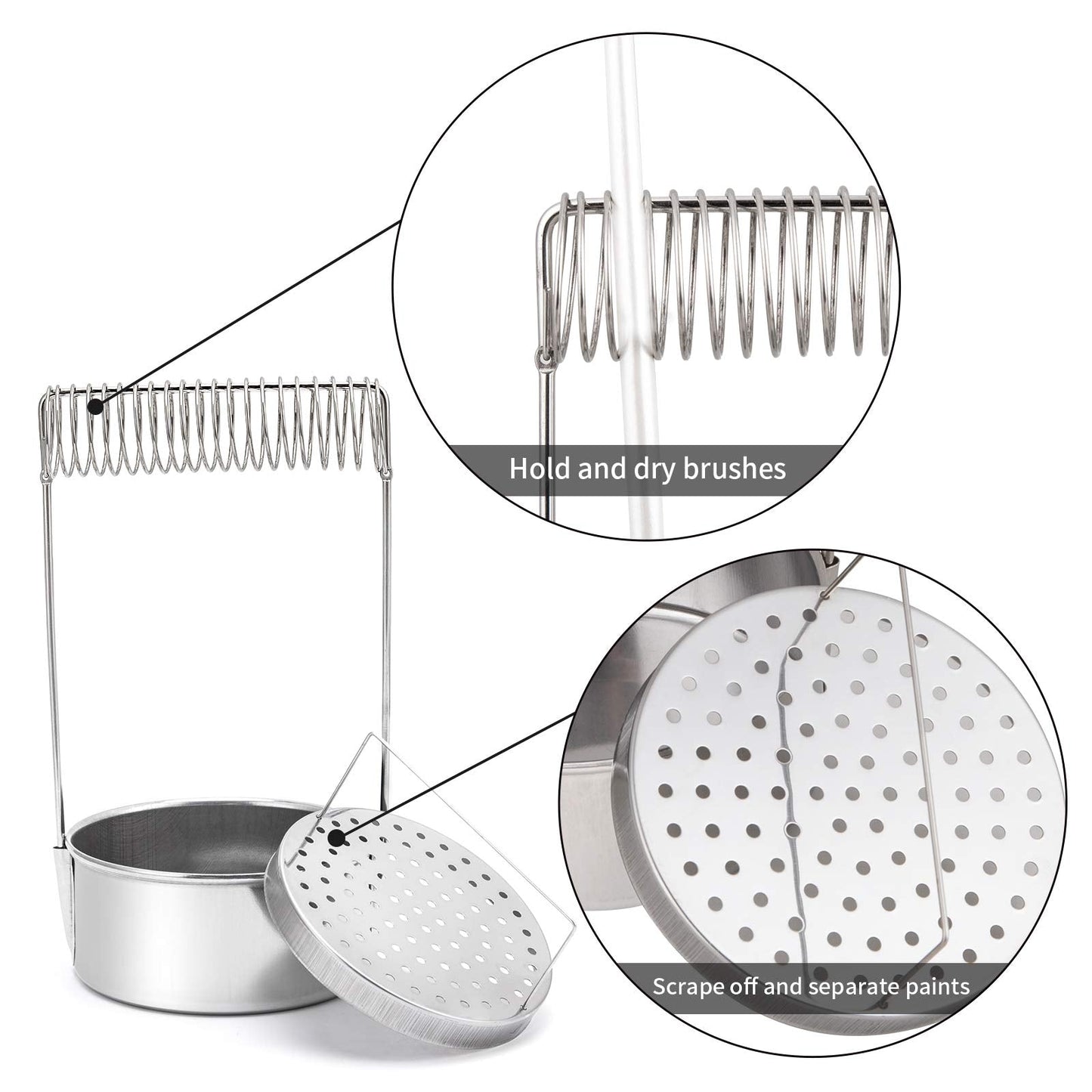 MyLifeUNIT Portable Artist Brush Washer, Paint Brush Cleaner with Wash Tank & Removable Screen