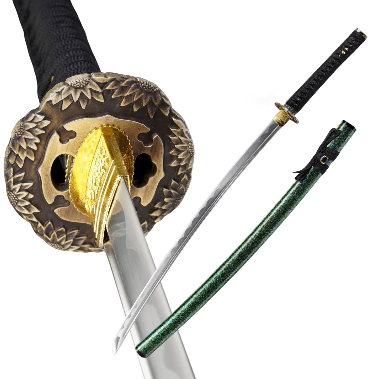 Authentic Handmade Forged Carbon Steel Japanese Samurai Sword - Full Tang, 40.55 Inches - Ideal for Outdoor Sports, Martial Arts Training, Decoration, Collection & Gift