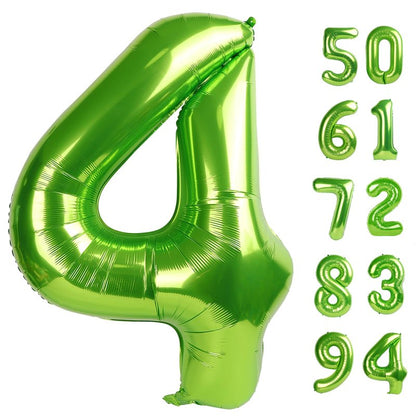 Light Green 4 Balloon, Number Balloons 40 Inch, 4th Birthday Decorations for Girls Four Large Numbers for Party Decor, Number 4 Balloon