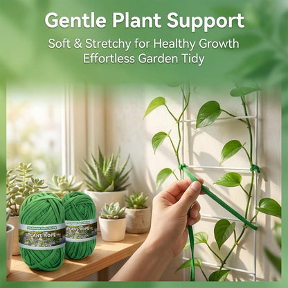 Skiennix Garden String - 2 Pack Plant Ties for Tree Support | 35M Roll, Green Soft Twine for All Plants