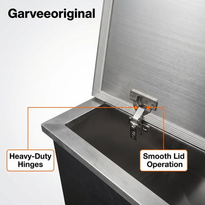 Garvee Drop-in Ice Chest, Large Capacity Stainless Ice Bin with Lid & Drain-Pipe Set, Commercial Grade Insulated Ice Bucket for Cold Wine Beer, Non-Electric 24H Cold Retention for Outdoor Kitchen&Bar