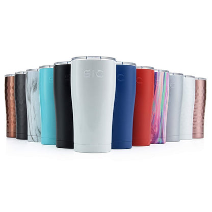 Seriously Ice Cold SIC 20 Oz. Double Wall Vacuum Insulated 18/8 Stainless Steel Travel Tumbler Mug | Powder Coated with Splash Proof BPA Free Lid | Coffee, Tea, Wine, and Cocktails (Hammered Gunmetal)