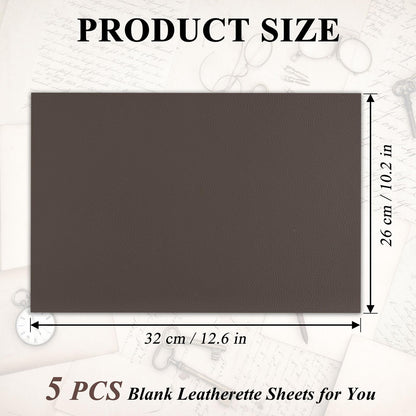 5 Pack Laserable Leatherette Sheet Faux Leather Laser Engraving Leather Blank Hat Patches with Heat Press Adhesive for Laser Engraving DIY Hat Cap Beanie UV Printing Craft Supplies (Taupe)