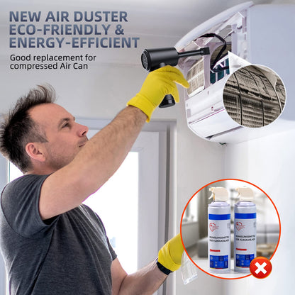 Electric Compressed Air Duster - 91000RPM High-Power Cordless Rechargeable Air Blower for PC, Keyboard, Computer & Electronics Cleaning - Portable Air Can Replacement for Office, Car, Home & Dusting