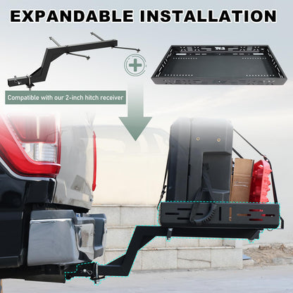 NIXFACE UTV Cargo Rack Aluminum Adjustable Universal with Cargo Net Fit for UTVs Trucks,Vans,SUVs Carry More for Off-Road,Farming,Hunting