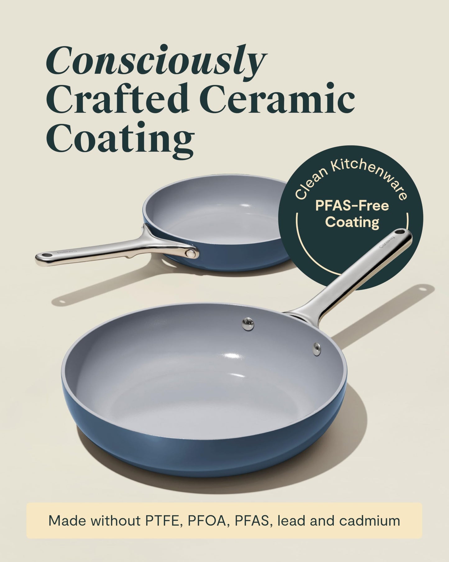 Caraway Nonstick Ceramic Mini Fry Pan (1.05 qt, 8") - Non Toxic, PTFE & PFOA Free - Oven Safe & Compatible with All Stovetops (Gas, Electric & Induction) - Sage