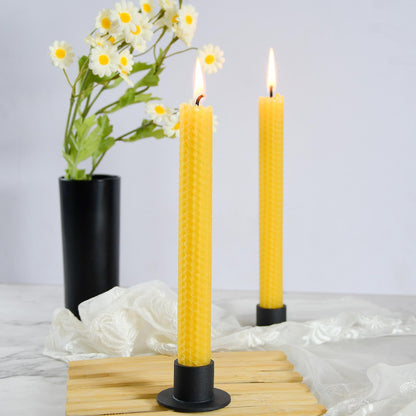 Natural 8 Inch Handmade Honeycomb Candlesticks Bee waxs Taper Candles 6 Pack Hours Burning Time-Bees Wax with Smokeless,Dripless and Unscented for Home Decor Party Dinner