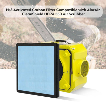 2 Pack HEPA 550 Filter, HEPA& Activated Carbon Filter Replacement Compatible with AlorAir CleanShield HEPA 550 Air Scrubber (17.2＂×15.3＂×2＂)