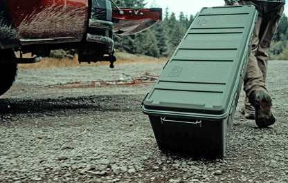 MTM MGC - The Mule Mobile Gear Crate, Storage for Hunting & Outdoor Gear, Shooting Supplies, Camping Accessories, Water-Resistant, Stackable, 81 Qts Capacity, 43.5”x14.7”x11.5”, USA Made, Army Green