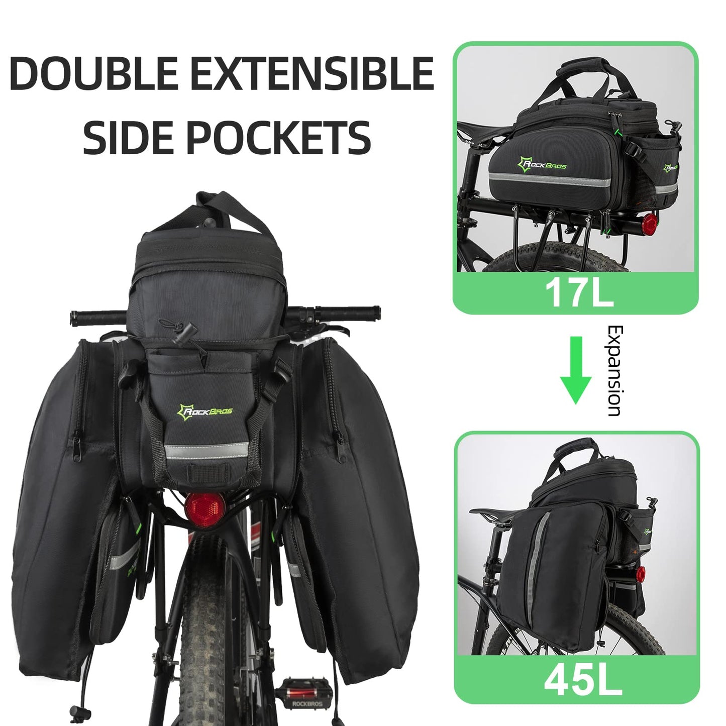 ROCKBROS Bike Cargo Rack with Trunk Bag