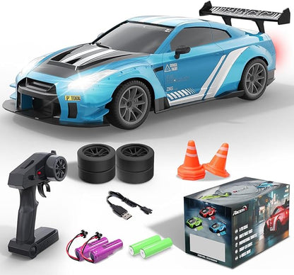 RACENT RC Drift Car 1:20 Scale Remote Control Car with LED Lights 2.4GHz 20KM/H 4WD High Speed RC Vehicle Racing &amp Drifting Tires Two Batteries Toy Idea Gift for Adults Boys Girls and Kids (B