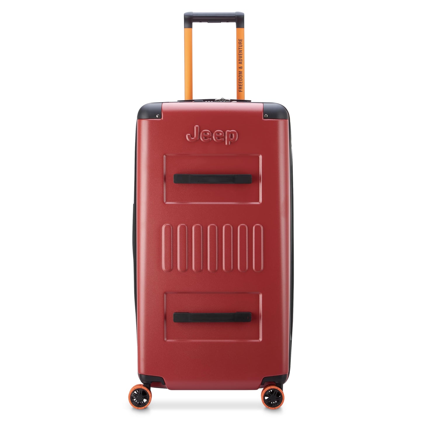 Jeep JH002B Hardside Expandable Luggage Trunk with Spinner Wheels, Chilli Pepper, Checked-Large 29 Inch