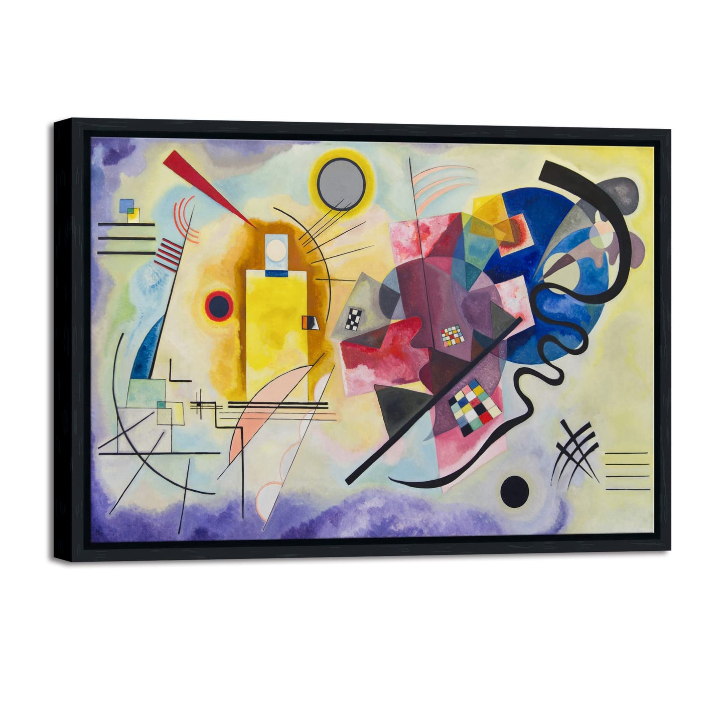 Wieco Art Framed Canvas Wall Art Composition VII, 1913 by Wassily Kandinsky Classic Abstract Famous Paintings Reproductions Canvas Wall Art for Home Decoration