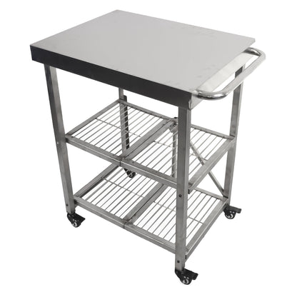 Metrixpio Stainless Steel Kitchen Cart, Foldable Origami Design,Slim Rolling Cart with Storage, Portable Microwave & BBQ, Kitchen Island on Wheels