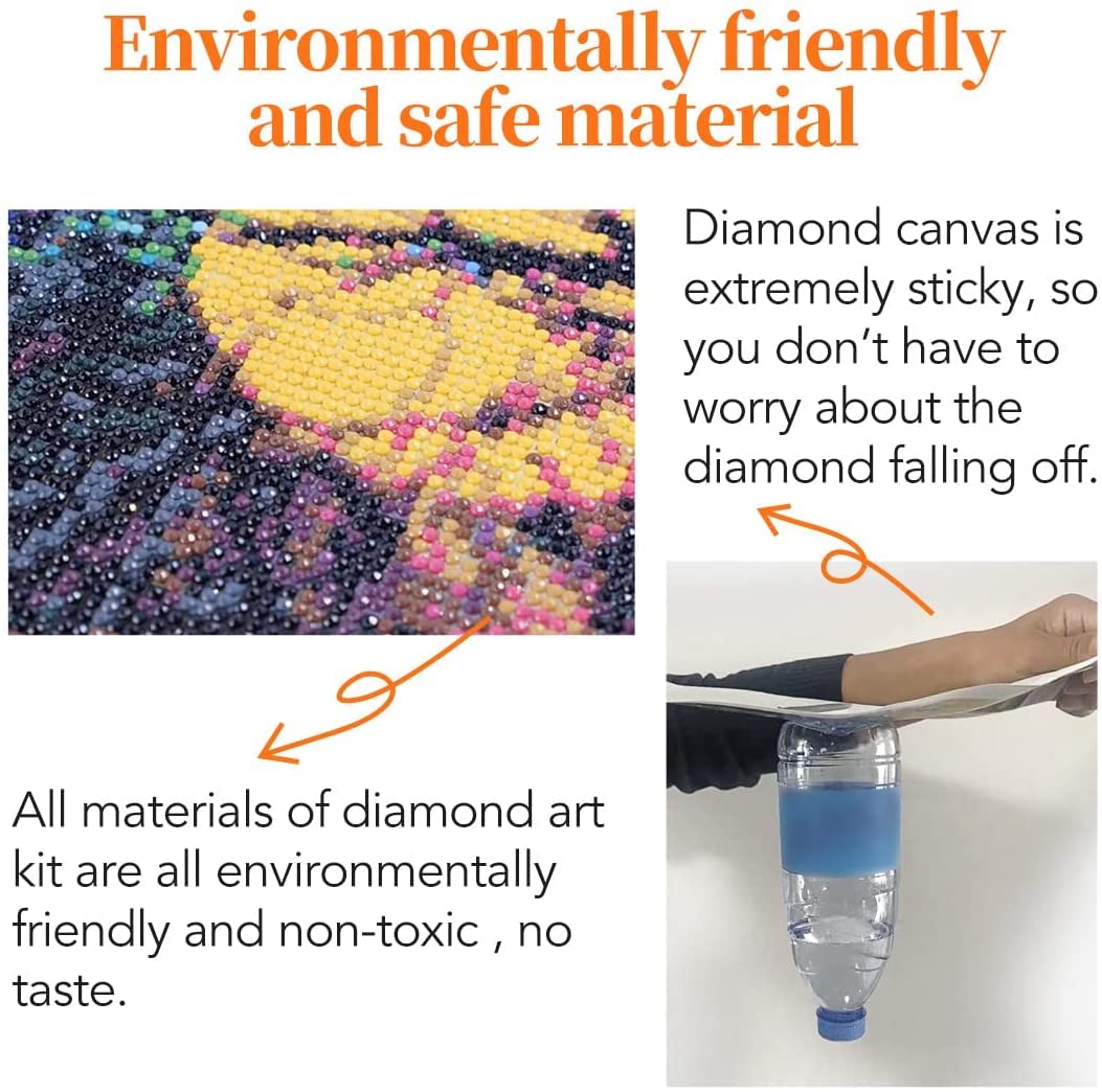 WHYCJXWL Diamond Art Full Drill Round Rhinestone, Winnie Pooh Diamond Art for Adults and Beginners, DIY 5D Diamond Art Kits for Home Wall Decor (12X16 in)