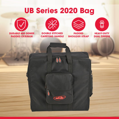 SKB Cases 1SKB-UB2020 UB Series Mixer Case, Padded Audio Equipment Bag for DJ Mixer, Recorder, Controller and Studio Gear, 20 x 20 x 5 Inch, Black