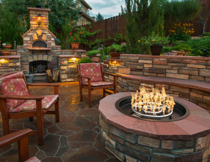 Skyflame Round Fire Pit Burner Pan Fire Bowl with Burner Ring - Drop-in Style - Made of Stainless Steel - 19 inch