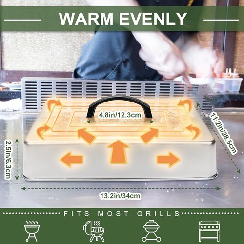Blackstone Griddle Accessories - Heavy Duty Rectangular Basting Cover & Stainless Steel Melting Dome | Perfect for Flat Top Grill Cooking