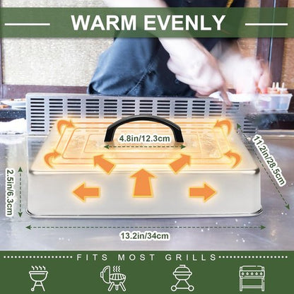 Blackstone Griddle Accessories - Heavy Duty Rectangular Basting Cover & Stainless Steel Melting Dome | Perfect for Flat Top Grill Cooking