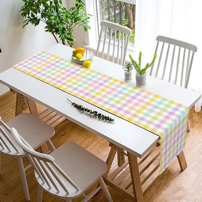 Nepnuser Linen Spring Easter Buffalo Check Plaid Table Runner Rustic Farmhouse Home Dining Room Kitchen Table Decor (13" x 108")