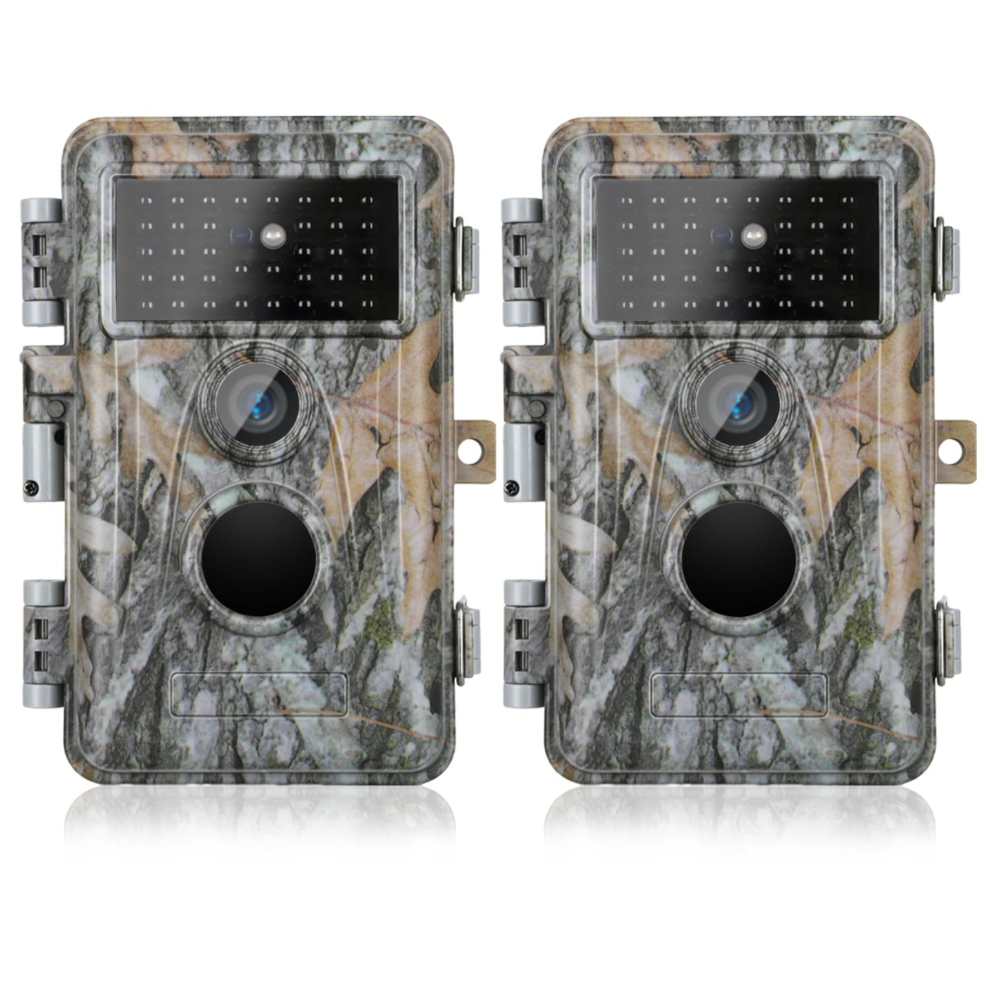 Acuxiaza 2 Pack Trail Camera 64MP 1296P Game Camera with 940nm No Glow Night Vision Fast 0.3s Trigger Speed Motion Activated IP66 Waterproof for Wildlife Cam, Hunting, H.264 MP4 Video