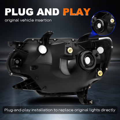 Headlights Compatible with 2012 2013 2014 2015 Toyota Tacoma Headlights Lamps Front LightsChrome Housing Amber Reflector Plug and Play 1 Pair Driver and Passenger Side Clear Lens