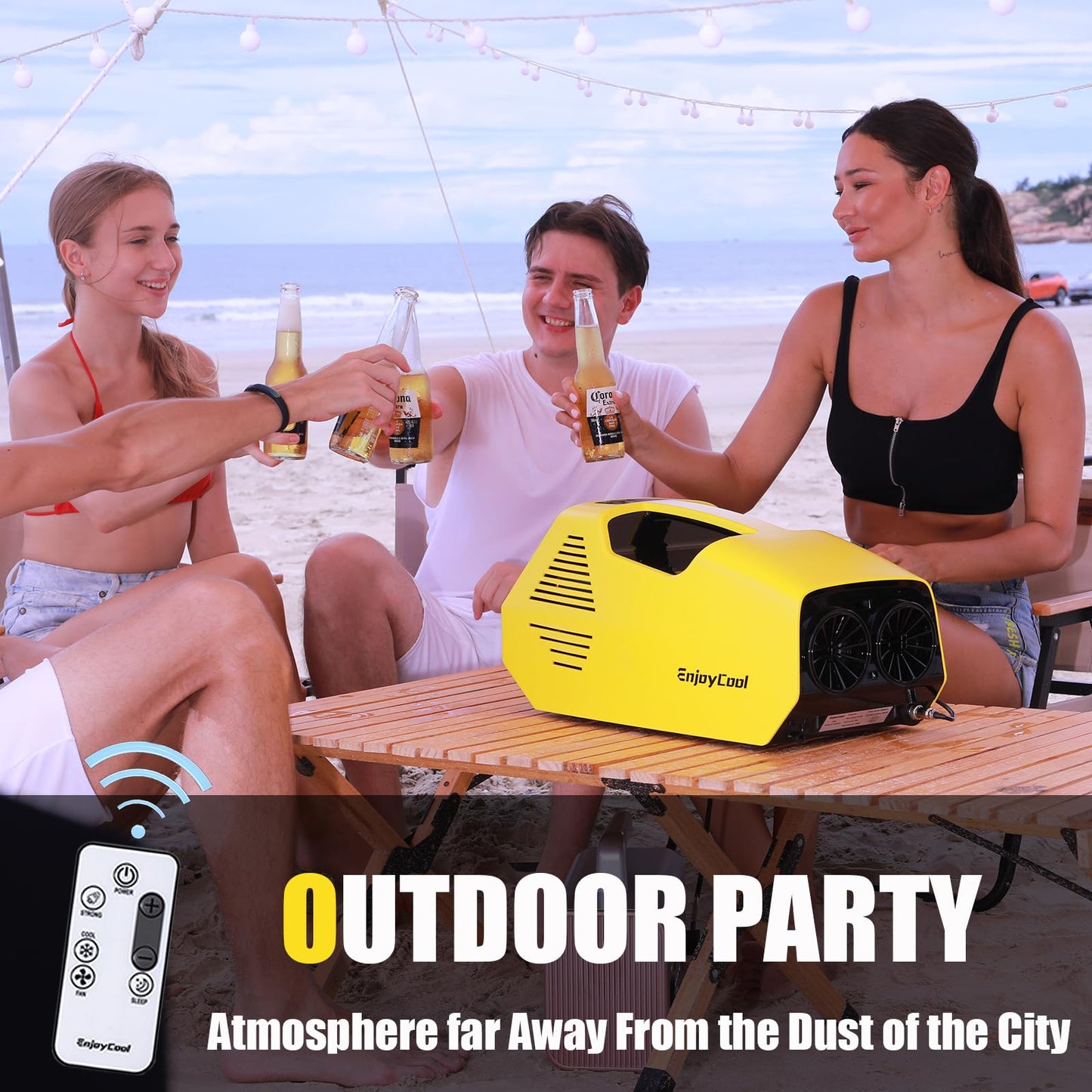 Portable Air Conditioner, Tent Air Conditiones Outdoor Air Conditioner, 2380BTU Home Air Conditioning Cooling Unit, 24V, 222W Low Power, for Outdoor Camping Tents, Cars, Trucks, Parties (yellow 2)