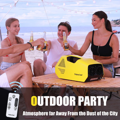 Portable Air Conditioner, Tent Air Conditiones Outdoor Air Conditioner, 2380BTU Home Air Conditioning Cooling Unit, 24V, 222W Low Power, for Outdoor Camping Tents, Cars, Trucks, Parties (yellow 2)