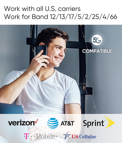 Cell Phone Booster for Home Up to 3,000 sq ft, Cell Booster Data for Band 4/12/17/13/5/25/2, Cell Signal Booster for All U.S. Carriers Verizon, AT&T, T-Mobile-5G 4G LTE 3G FCC Approved