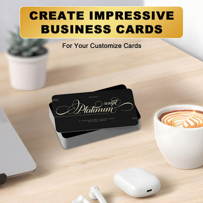 300 Pcs Metal Business Cards Black Metal Business Card Blanks for CNC Engraver Laser Engraving Reliable and Sturdy Multipurpose Aluminium Business Card Blanks Thickness 0.01 Inch