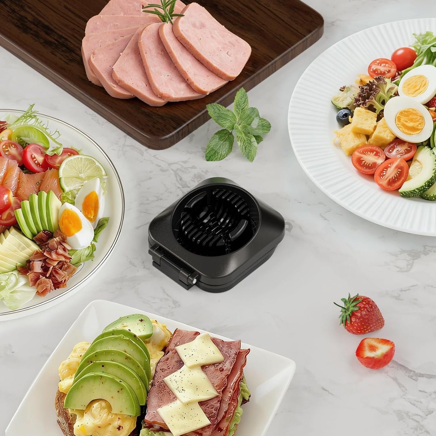 Skiennix Egg Slicer - Heavy Duty Stainless Steel Cutter with 3 Slicing Styles | Easy to Clean
