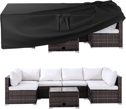 Ruimoy Outdoor Furniture Covers - Waterproof Heavy Duty 600D Protection for Tables & Chairs | 102" L x 74" W x 27.5" H