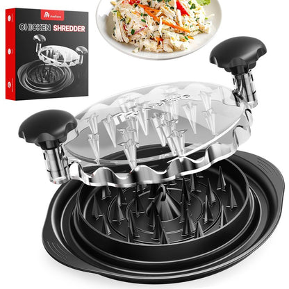AveFare Chicken Shredder - 10.8Inch Large Chicken Shredder Tool Twist with Brush, Visible Meat Shredder, Ergonomic Handle, Strong Anti-Slip, BPA Free Dishwasher Safe, Suitable for Pork Beef Chicken