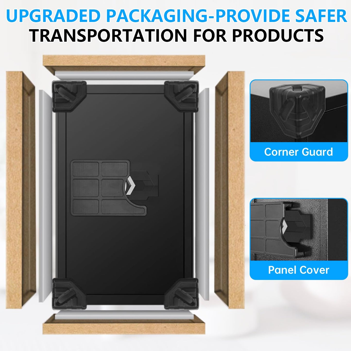 5.3 Cub Large Fireproof Safes for Home, Digital Home Security Safe Box Fireproof Waterproof with Combination Lock and 3 Removable Shelves, Anti-Theft Fire Proof Safe for Document Money Valuables