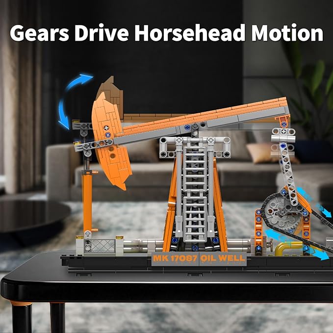 Mould King 17087 Oilfield Movable Building Sets Engineering Display Model with Battery &amp Motor Oil Source Technology Construction Blocks