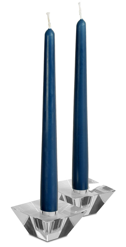 Hyoola 12 Pack Tall Taper Candles - 14 Inch Midnight Blue Dripless, Unscented Dinner Candle - Paraffin Wax with Cotton Wicks - 12 Hour Burn Time