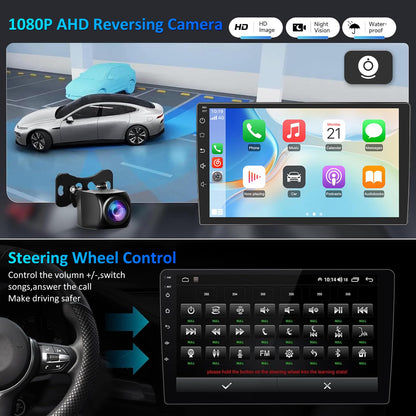 4G+64G Car Radio for Jeep Patriot Compass 2010-2016: 10'' Touchscreen Android 15 Car Stereo for Jeep Patriot Radio Replacement, Wireless CarPlay Android Auto,Bluetooth/WiFi/GPS/FM SWC/Backup Camera