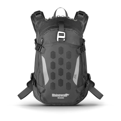 Rhinowalk Motorcycle Backpack – Helmet Holder, Rain Cover, Hydration Bladder Hole – Sports Backpack for Hiking, Climbing, Cycling, Running, Camping