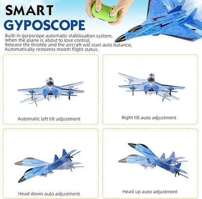 RC Plane Remote Control Airplane Toy - RC Plane Remote Control Planes 2CH 2.4Ghz Rc Aircraft with Lights Outdoor Foam Durable Rc Aircraft Foam RC Airplane Jet for Kids Adults Hobby Toys