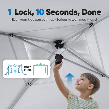 Quictent 10'x10' Pop up Screened Canopy Tent with Mosquito Netting, Portable Easy up Outdoor Screen House Shelter for Patio, Camping and Picnic, Includes Wheeled Carry Bag